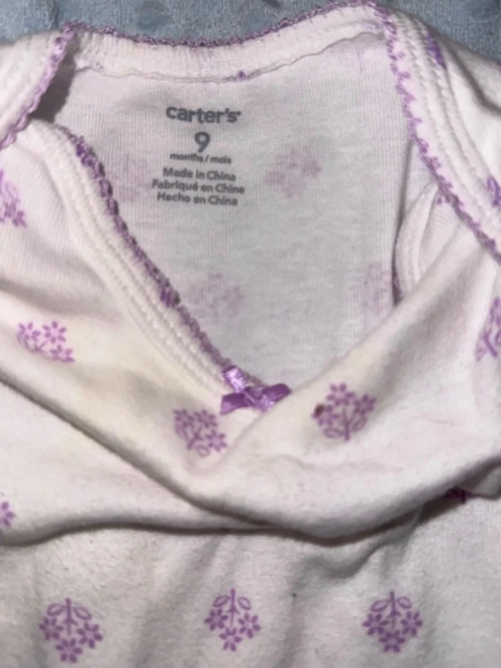 Carter's Baby Long-Sleeve Bodysuit Set - Purple, White with Purple Print, Red